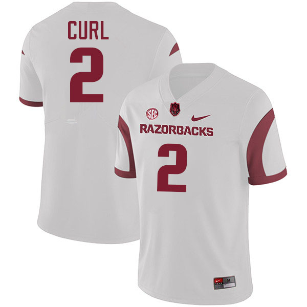 Kam Curl Arkansas Jersey,Arkansas Razorbacks #2 Kam Curl Jersey Youth College-Retro White